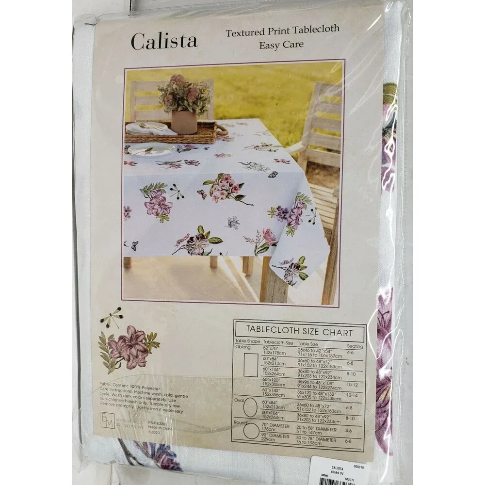 Textured Printed Fabric Tablecloth 60x84